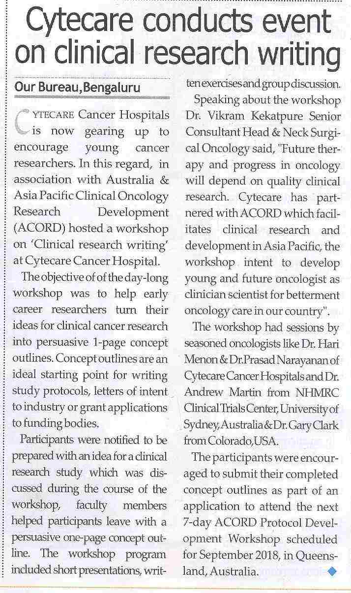 Cytecare conducts event on Clinical research writing