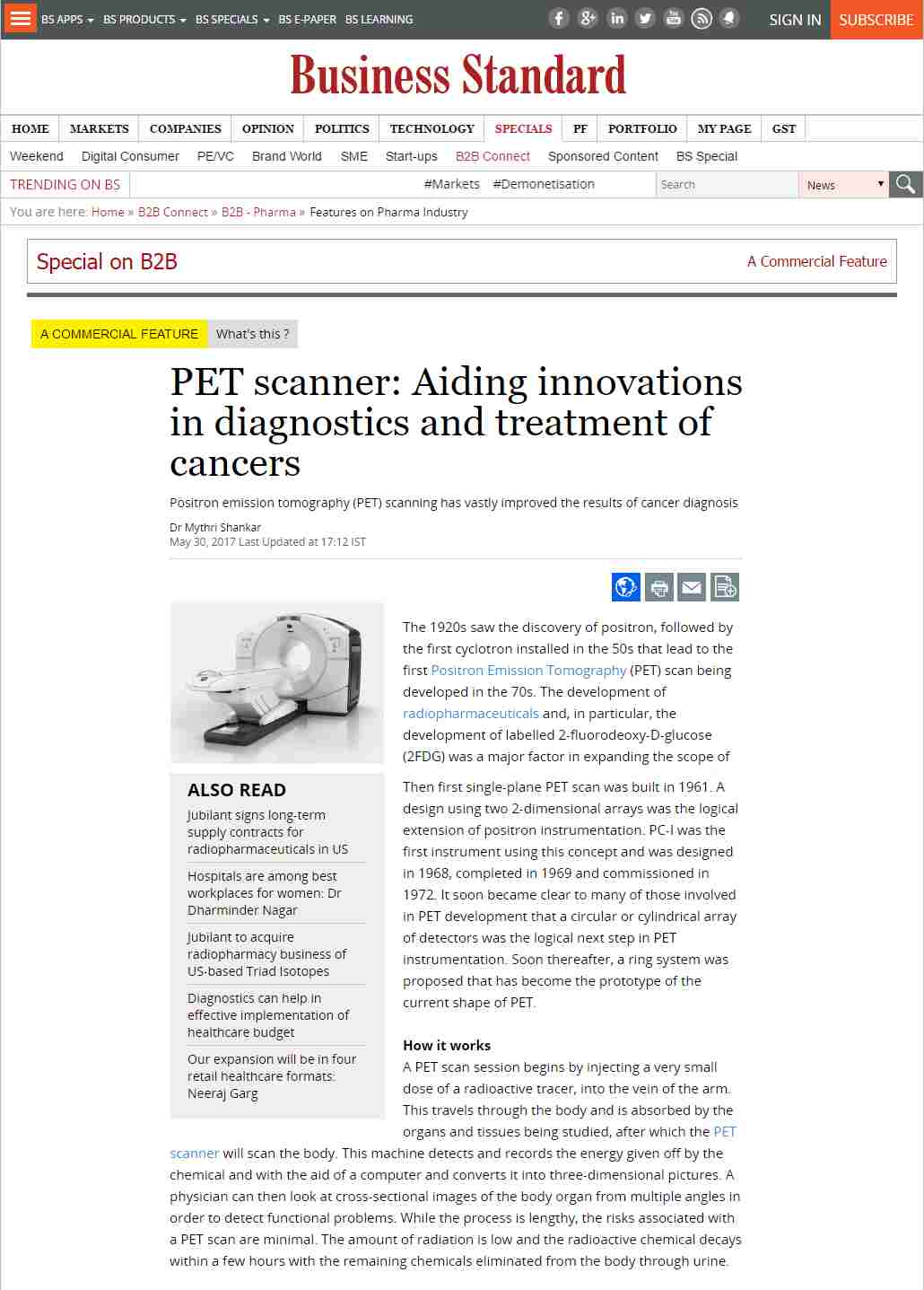 Pet Scanner: Aiding Innovations in Diagnostics and Cancer Treatments