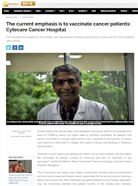 The current emphasis is to vaccinate cancer patients: Cytecare